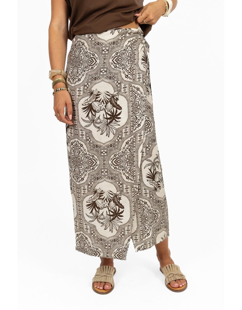 21Jewelz Wikkelrok met zomerse print - ecru