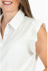 21Jewelz Blouse met knoopdetail & ruffles - wit