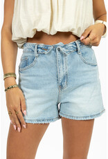 21Jewelz Jeans short met omgeslagen tailleband - blauw