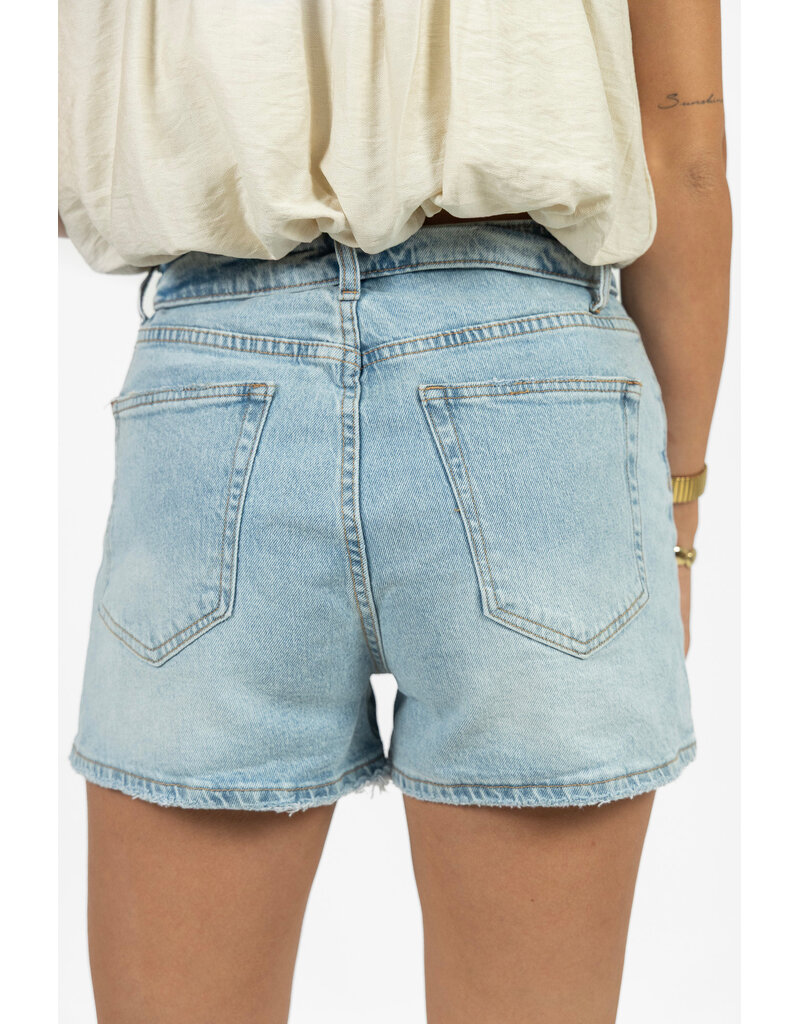 21Jewelz Jeans short met omgeslagen tailleband - blauw