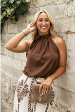 21Jewelz Halter top met strik - bruin