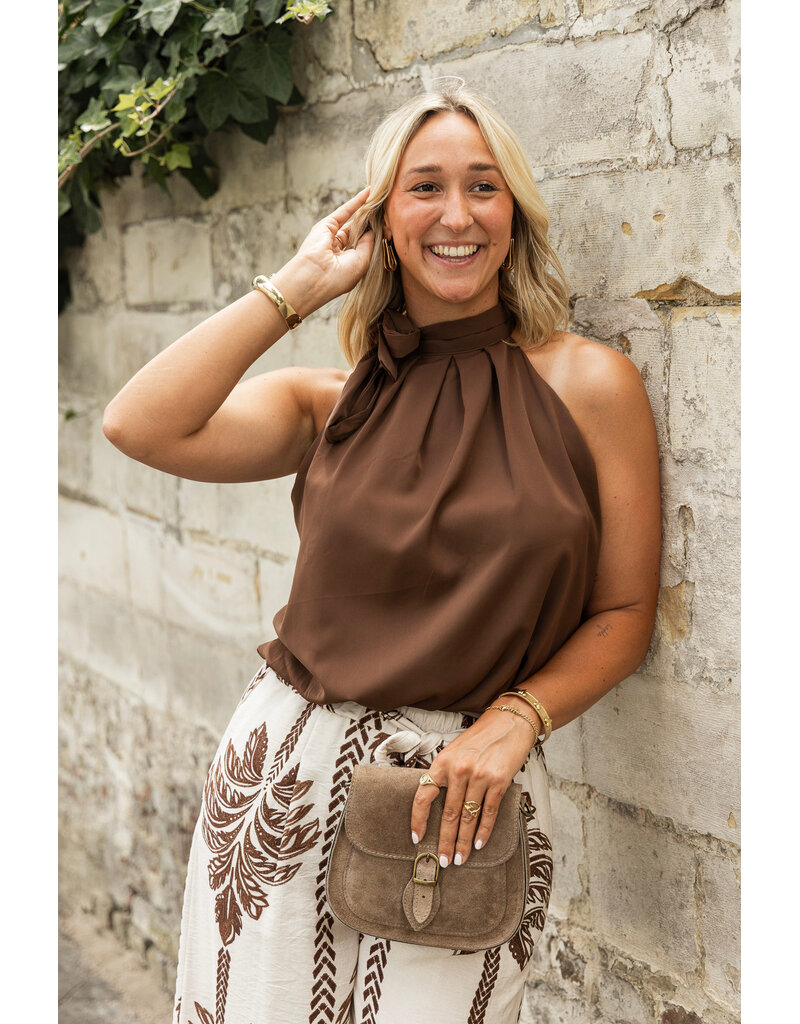 21Jewelz Halter top met strik - bruin