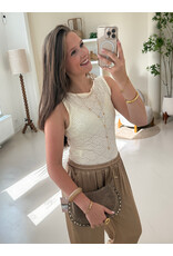21Jewelz Satijn-look pantalon met koordje - beige