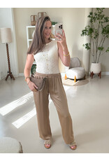 21Jewelz Satijn-look pantalon met koordje - beige