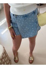 21Jewelz Denim skortje met stippen - blauw