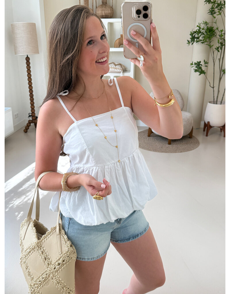 21Jewelz Ballon topje met spaghettibandjes - wit