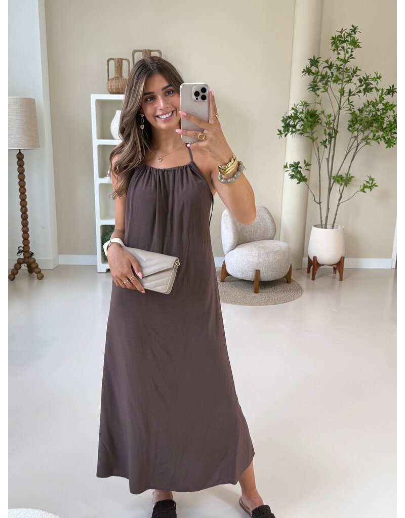 21Jewelz Halter jurk met strikdetail - bruin