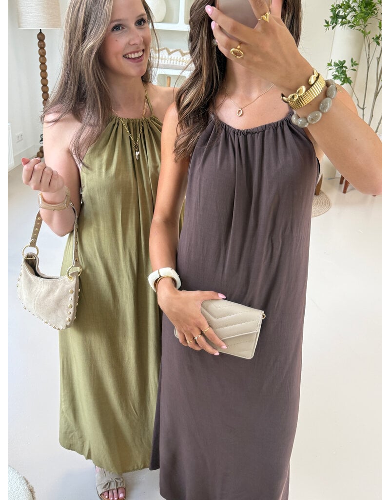 21Jewelz Halter jurk met strikdetail - bruin