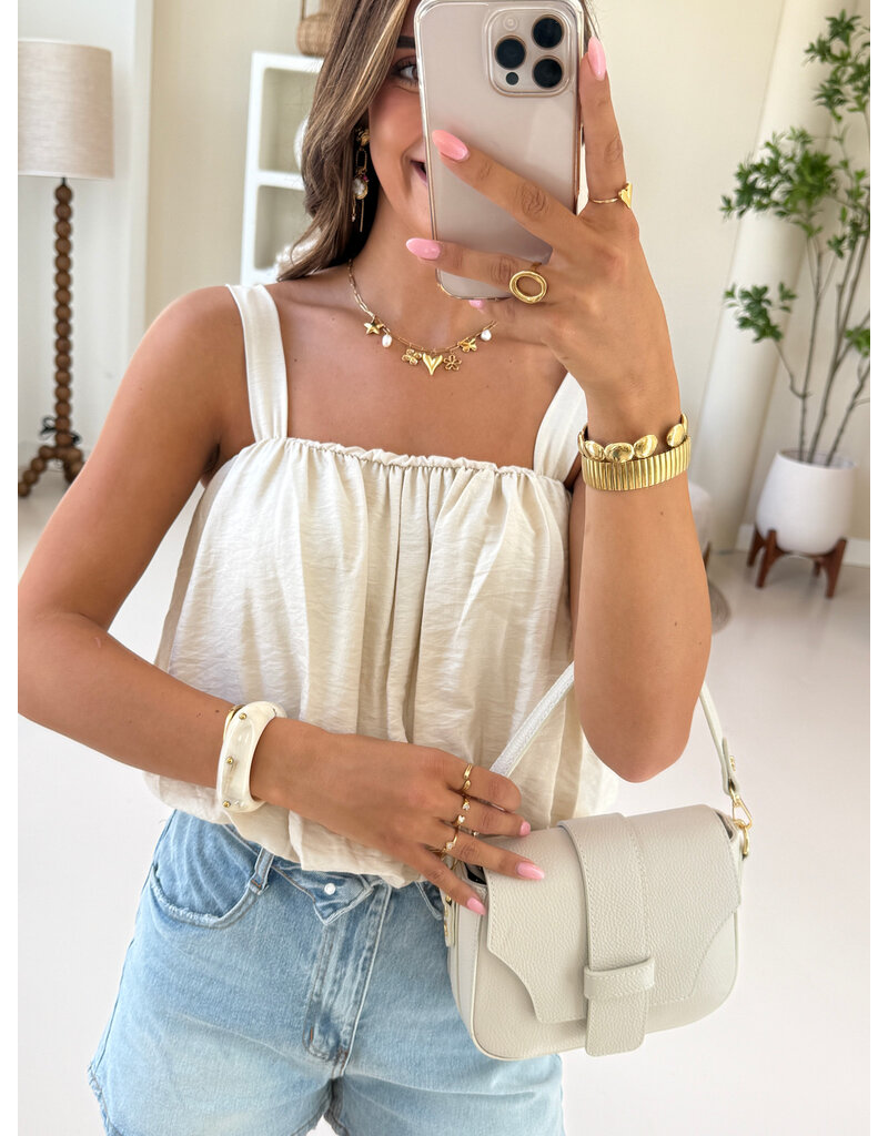 21Jewelz Top met pofeffect - ecru