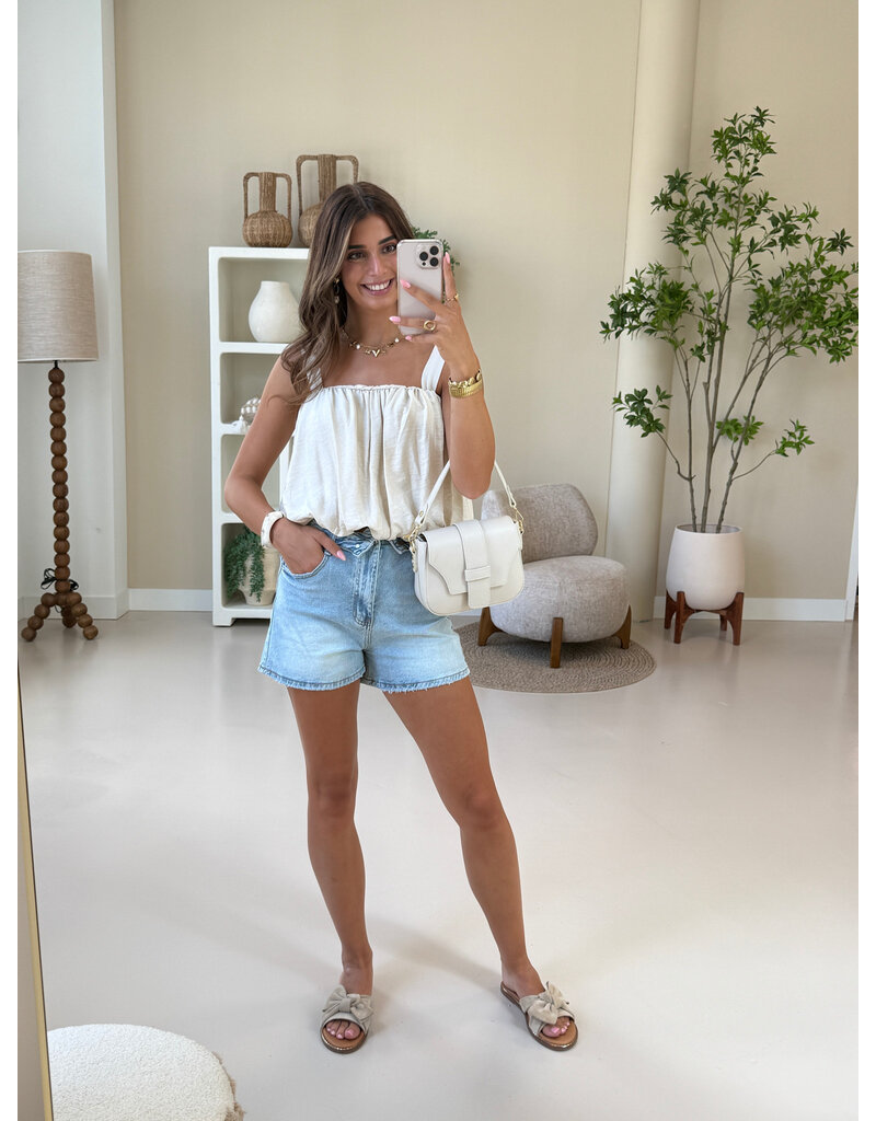 21Jewelz Top met pofeffect - ecru