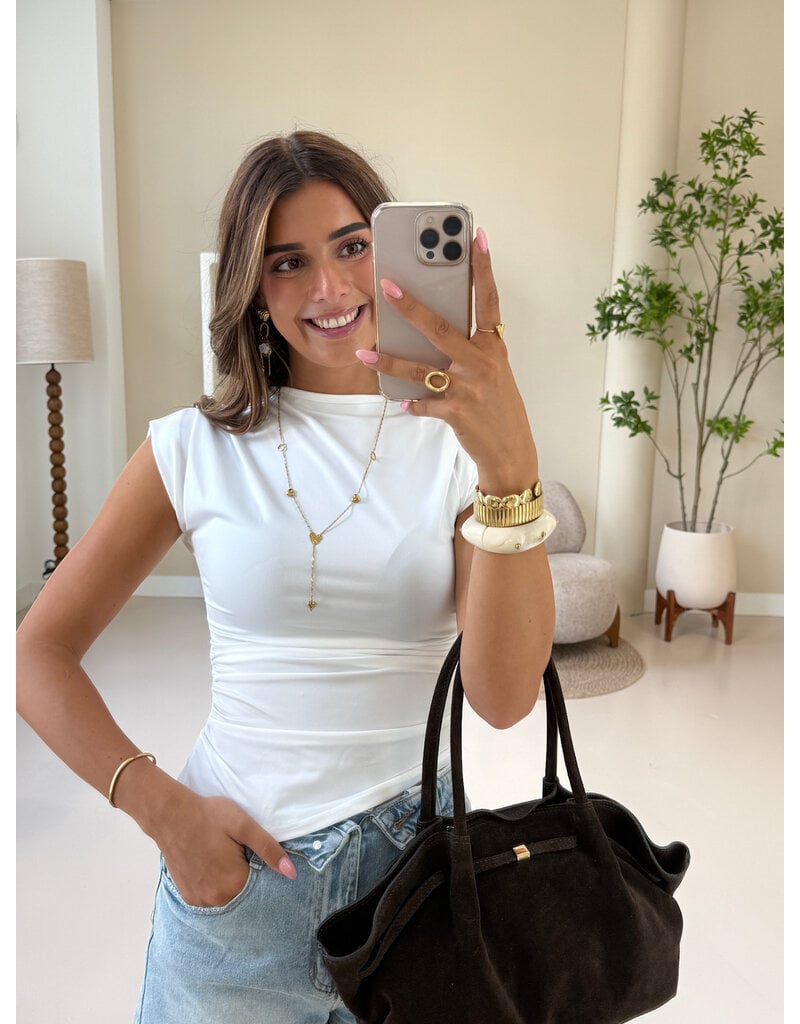 21Jewelz Getailleerde top met plooien - wit