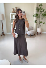 21Jewelz Effen maxi rok met naden - bruin