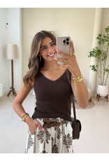 21Jewelz Glitter top met v-hals - bruin