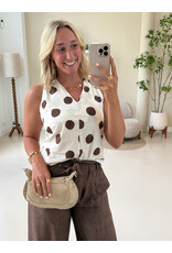 21Jewelz Stippen top met v-hals - ecru