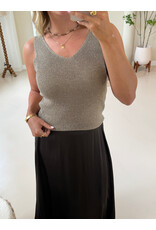 21Jewelz Glitter top met v-hals - taupe