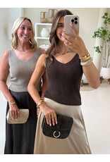 21Jewelz Glitter top met v-hals - taupe