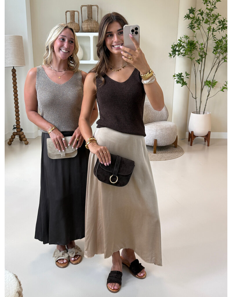 21Jewelz Glitter top met v-hals - bruin