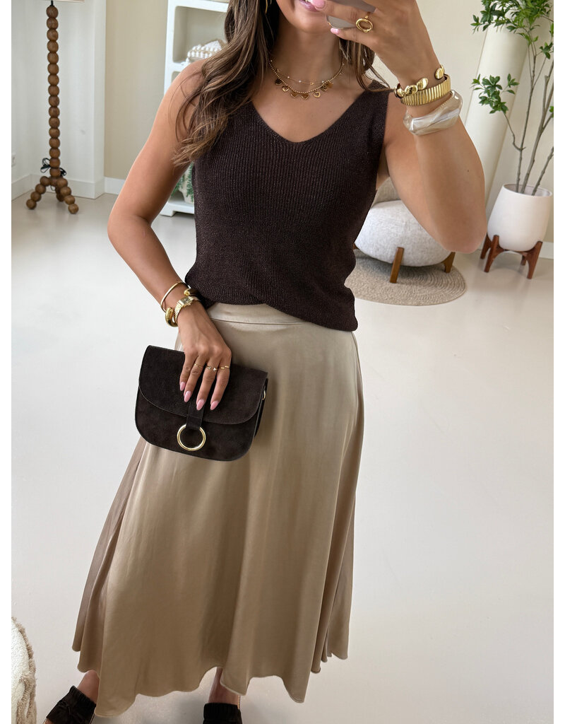 21Jewelz Glitter top met v-hals - bruin