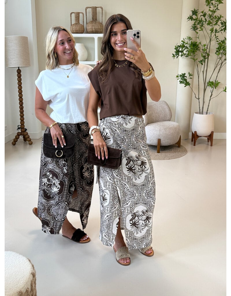 21Jewelz Wikkelrok met zomerse print - bruin
