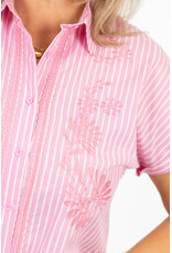 21Jewelz Gestreepte blouse met korte mouwen - roze/wit