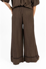 21Jewelz Effen pantalon met embroidery detail - bruin