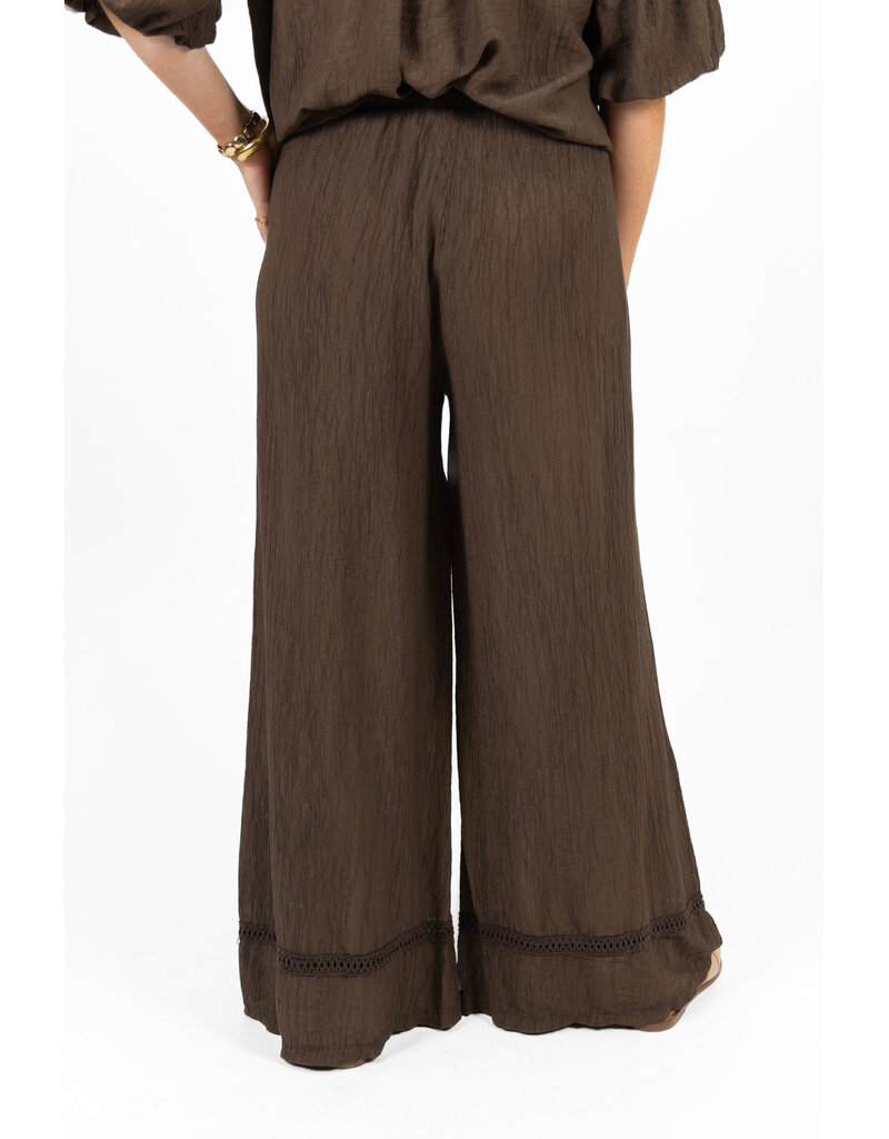 21Jewelz Effen pantalon met embroidery detail - bruin