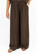 21Jewelz Effen pantalon met embroidery detail - bruin