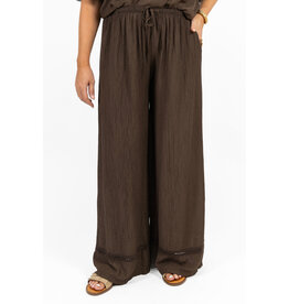 21Jewelz Effen pantalon met embroidery detail - bruin