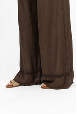 21Jewelz Effen pantalon met embroidery detail - bruin