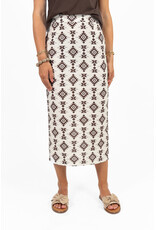 21Jewelz Rok met print en split - ecru