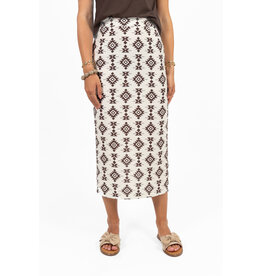21Jewelz Rok met print en split - ecru