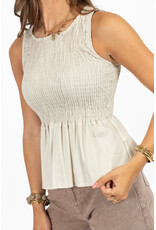 21Jewelz Gesmokte top - beige