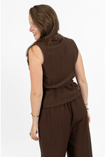 21Jewelz Co-ord set met strik gilet  - bruin