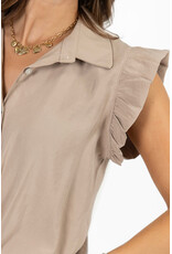 21Jewelz Blouse met knoopdetail & ruffles - donker beige