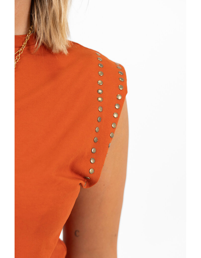 21Jewelz Mouwloze top met studs - roest
