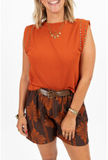 21Jewelz Mouwloze top met studs - roest