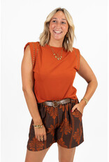 21Jewelz Mouwloze top met studs - roest