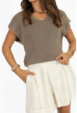 21Jewelz Mouwloze glitter top  - taupe