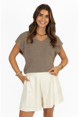 21Jewelz Effen linnenlook shortje - beige