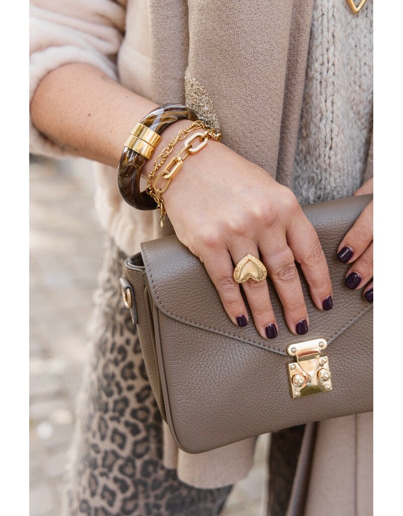 21Jewelz Effen tas met gouden sluiting - Taupe