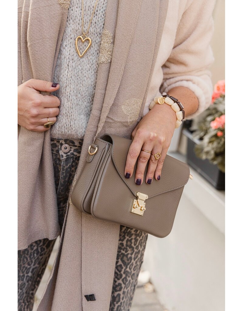 21Jewelz Effen tas met gouden sluiting - Taupe