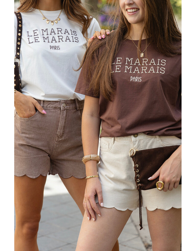 21Jewelz Shortje met zigzag zoom - washed bruin