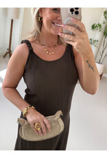 21Jewelz Lange jurk met geplooide schouderbandjes - bruin