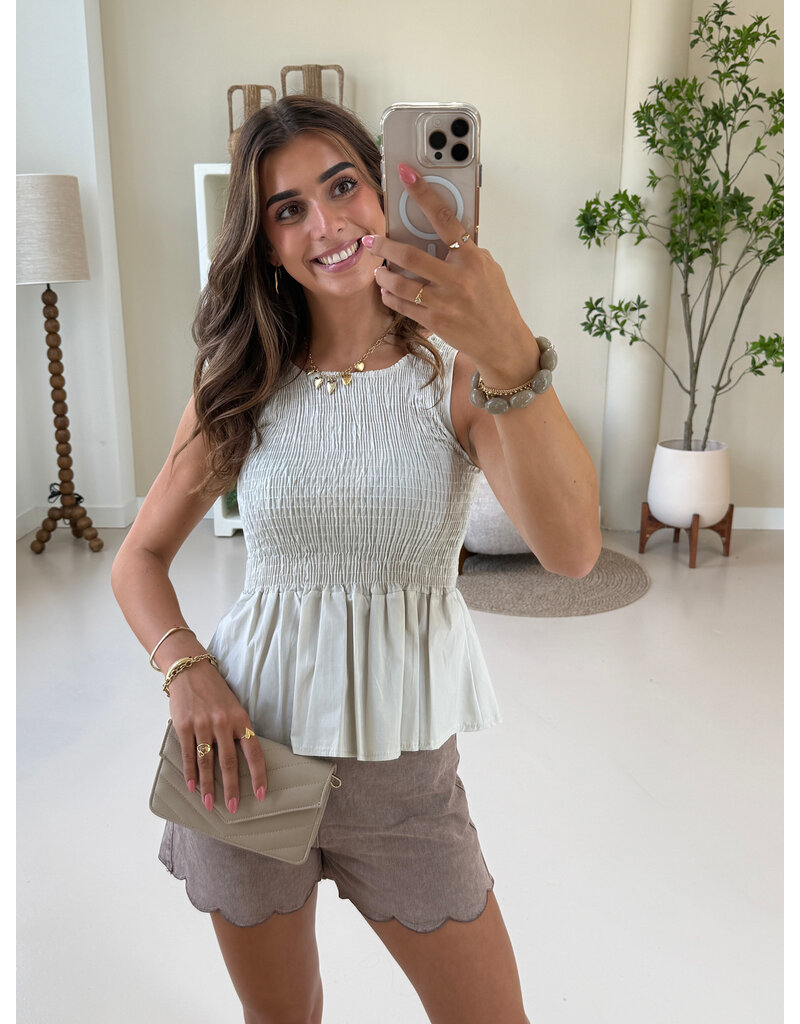 21Jewelz Gesmokte top - beige