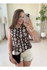 21Jewelz Mouwloos blousje met print - bruin