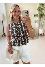 21Jewelz Mouwloos blousje met print - bruin