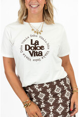 21Jewelz La dolce vita shirt - wit/bruin