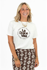 21Jewelz La dolce vita shirt - wit/bruin