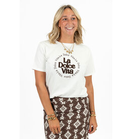 21Jewelz La dolce vita shirt - wit/bruin