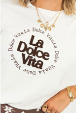 21Jewelz La dolce vita shirt - wit/bruin